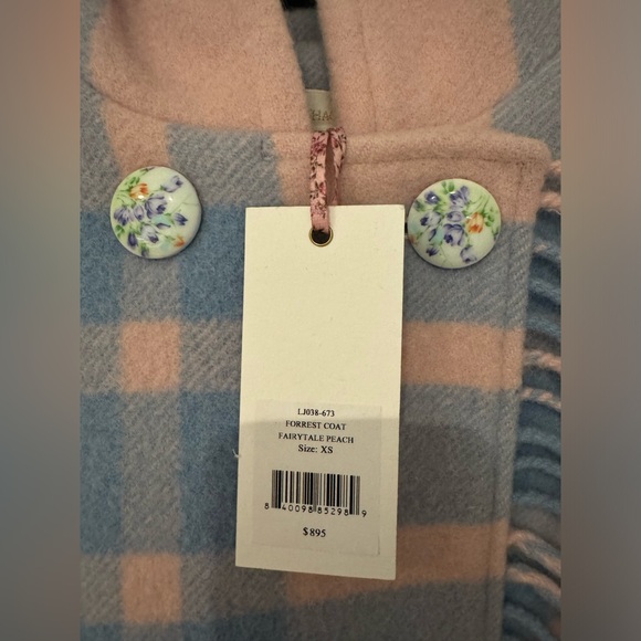 NWT Loveshackfancy Forrest wool coat in fairytale peach size Xs. - Picture 5 of 6